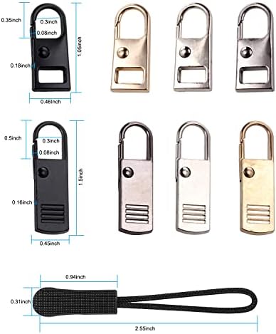 13 парчиња Zipper Повлечете го заменувачот за замена на патент со преносна кутија за складирање 4 бои