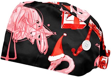 Фламинго Со Сегашна Работна Капа На Дедо Мраз Со Копчиња И Лента За Пот Прилагодливи Капачиња За Врзување За Жени Мажи