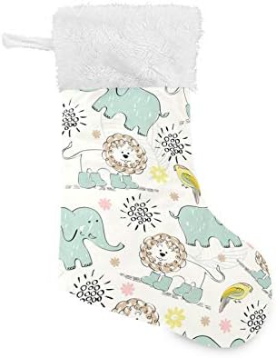 Алаза Божиќни чорапи Слонови Лав и Птица Класик Персонализирани големи декорации за порибување за семејни празнични сезони за забави