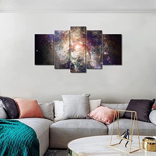 5 панел wallидна уметност starвезда поле во вселената и маглини што ја сликаат сликата печатење на платно апстрактни слики за