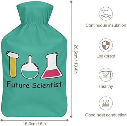 Иден научник печатеше шише со топла вода со мека кадифен покривка од гумена торба за вбризгување на вода 1000 мл