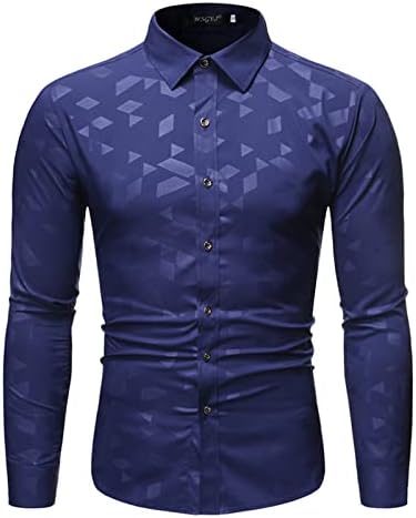 Xxzy есенски кошули за машки машки пролет печатени врвни кошули што одговараат на јака со врвен ракав со долг ракав, сјај