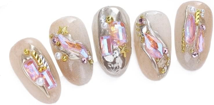 Јасни нокти уметнички ригистони чисти Galss Nail Gems 3D сјајни нокти украси за нокти накит рамни кристали на ноктите - кристали
