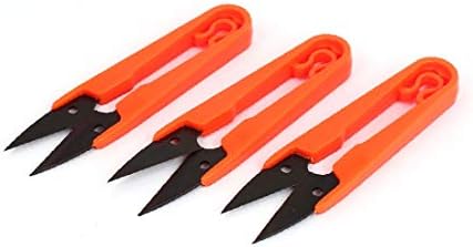 Пластична рачка со x-gree u облик риболов линија вкрстена бод предива за ножици за ножици портокалова 3 парчиња (mango de plástico