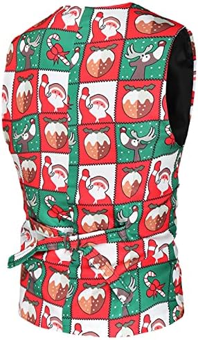 XXBR Божиќни костуми за мажи, 2 парчиња грда Божиќ Дедо Мраз Снегулка за печатење на снегулки од снегулки, панталони за половини без ракави