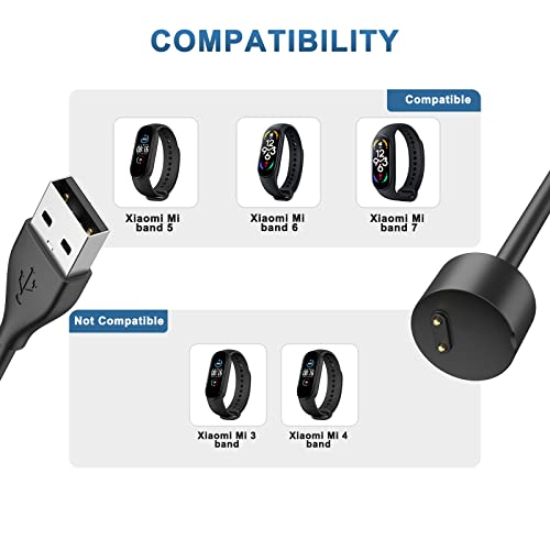 [2-пакет] Кабел за полнач за Xiaomi Mi Band 5/6/7 Smart Watch, замена USB Chard Cradle Dock Stand Cable за Amazfit Band 5 Fitness