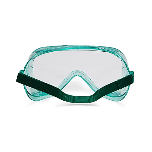 Безбедносни очила за безбедност на сериите Sellstrom, чисто обложени со анти-магла, не-вветување, лесен, зелено тело, еластична лента, Z87.1-2015