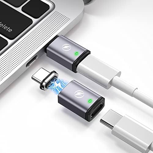 Duhesin USB C магнетски адаптер, магнетски USB C адаптер директно со PD 100W полнење 11pins USB2.0 480Mbps трансфер на податоци за
