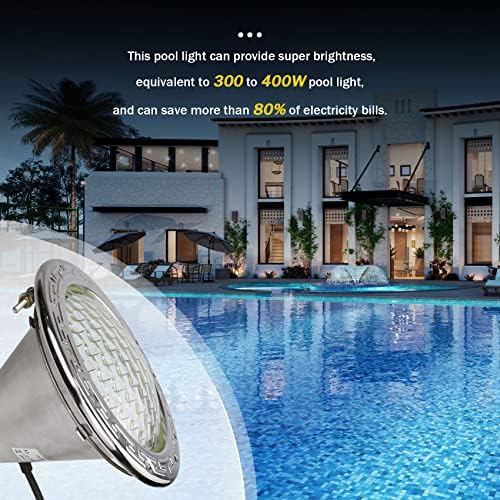120V LED LED базен светло 100ft, 10 инчи во боја на базен сијалица за базен, подводен базен базен со базен за замена на светлината, компатибилна
