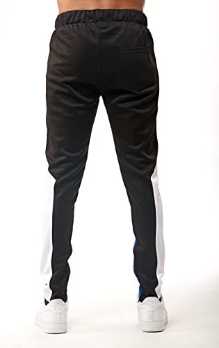 Bleecker и Mercer Mens Hip Hop Activewear Slim Fit Athertic Track Pants Pants, странични ленти за прицврстување на дното на