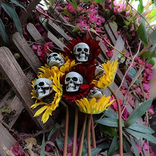 Моки забава креативен цвет череп за Ноќта на вештерките реквизит мини череп за Ноќта на вештерките, гробишта на отворено
