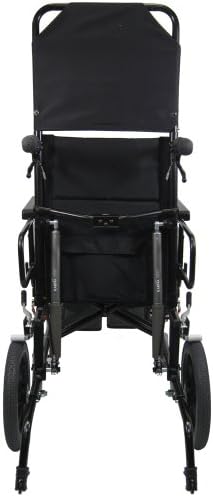 Карман Лежечка Инвалидска Количка Со Транспортни Тркала во Седиште од 18 инчи, Црна Рамка
