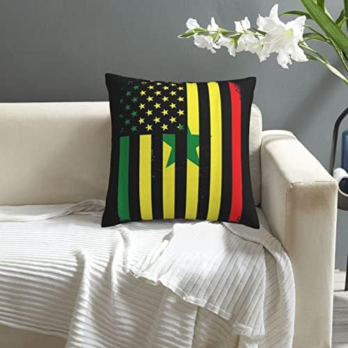 Кадекс Америка и Сенегалското знаме перница вметнува 18x18 инчи фрлање перници Вметнете квадратни капачиња за фрлање перница