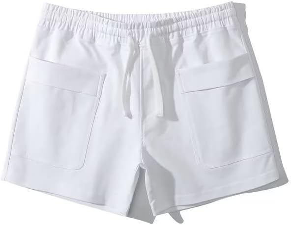 Тенок спортови за мажи со машка машка машка шорцеви случајни големи џебни еластични половини кратки панталони