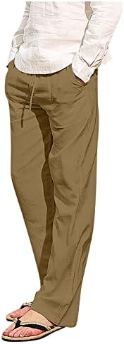 Панталони со панталони Менс еластични панталони за половината Постелни панталони за мажи современ удобен квалитет мека постелнина