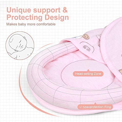 Clеби за носеви за бебиња, унисекс за бебиња за новороденчиња девојчиња со за заштита на главата и функција за поддршка на главата,