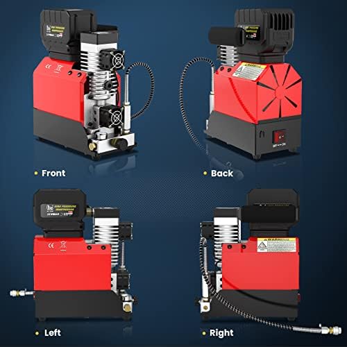 Pump Pump E-L2 преносен 18V безжичен PCP компресор за воздух, 4500PSI/300BAR, без масло, напојувана со батерија од 1 x 7,8AH литиум-јон