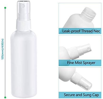 Шише со спреј од 60 мл, бело празно полнење фино магла пластична спреј за течен сад што може да се употреби со големини шишиња за