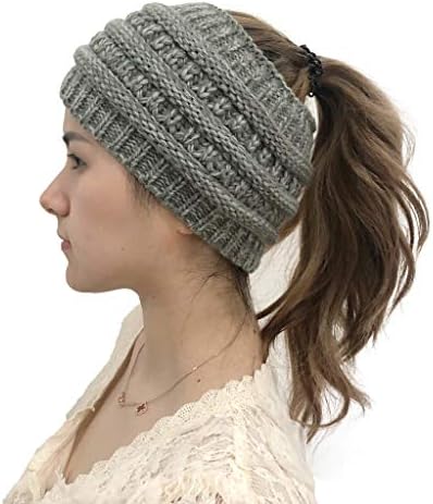 Смешни капи меко истегнување зимски плетен холи -меки лента за глава, beanie на отворено цврсто спојување капачиња манжетни за мода модна