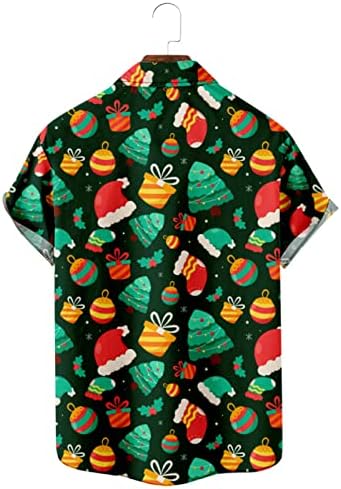 Копчиња за кратки ракави за кратки ракави на ЗДДО, смешни Божиќни графички печатење кошула за куглање за куќичка за куќичка за куглање,