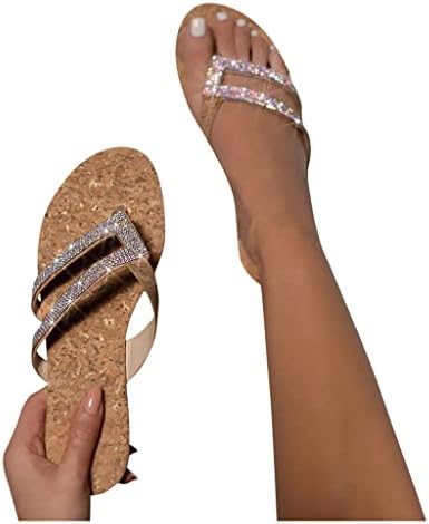 Rbculf жени папучи 2023 модни летни рамни днини чевли со флип-флоп се лизгаат на сандали затворени и слајдови на отворено