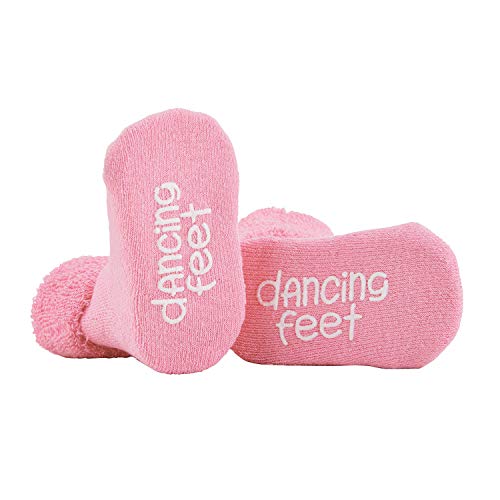 Стефан Бебе неливи глупости чорапи со слатки изреки, нозе за танцување, се вклопуваат 3-12 месеци
