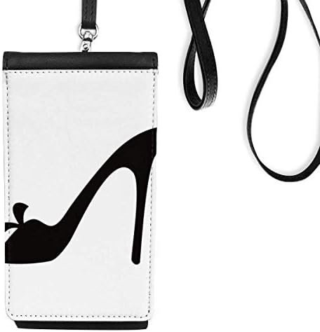 Црни високи потпетици цветни прегледи Телефонски паричник чанта што виси мобилна торбичка црн џеб