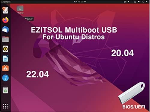 EZITSOL Ubuntu USB 22.04 &засилувач; 20.04 64bit, Lubuntu 18.04 32bit | 3IN1 Бутабилен LINUX USB Флеш Диск/Стап, Скокни Диск, Pendrive,