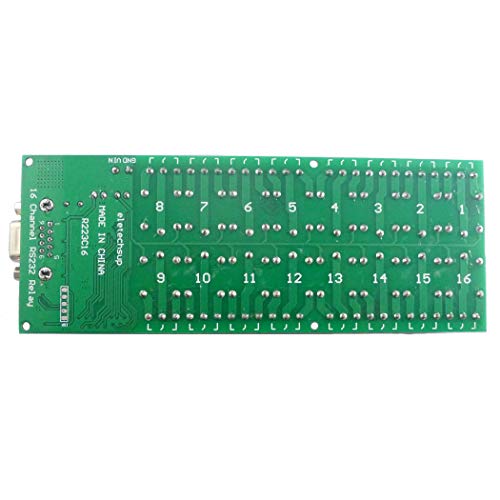 Eletechsup 16-канали 12VDC Smart Home DIY RS232 Serial COM контролирана реле за реле DB9 UART на модул за команден прекинувач