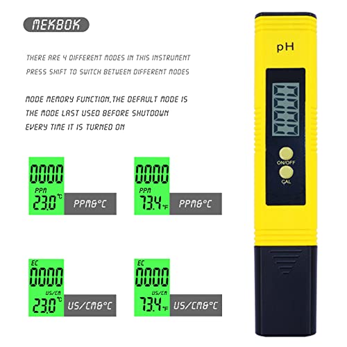 Мекбок хидропоника pH метар Дигитален pH тест пенкало 0,01 Термометар со голема прецизност, мерење на инструменти и термометар, погоден за хидропоника,