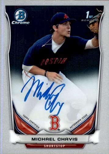2014 Bowman Draft Chrome Autograph BCA-MIC Michael Chavis NM-MT Auto Boston Red Sox Baseball Trading Card