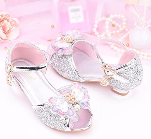Деца чевли со дијамантски сјајни сандали принцези чевли лак високи потпетици покажуваат чевли за принцези за девојчиња за бебиња
