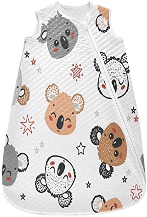 vvfelixl unisex koala мечки starsвезди бебе торба за спиење, бебе бебе што може да се носи, бебиња вреќа за спиење, костум за