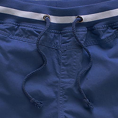 Машки случајни прилагодливи шорцеви за влечење лесни еластични половини летни плажа шорцеви тренингот кратки панталони