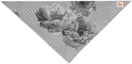 Kess Inhouse Pellerina Design „чипка божур во сива“ сива цветна милениче бандана и шал, 28 на 20 од 20-инчи