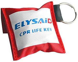 Elysaid 10pcs CPR Shield Shield Shield First Aid CPR KIT KIT CPR 30: 2 CPR бариера со клуч за клучеви Црвена