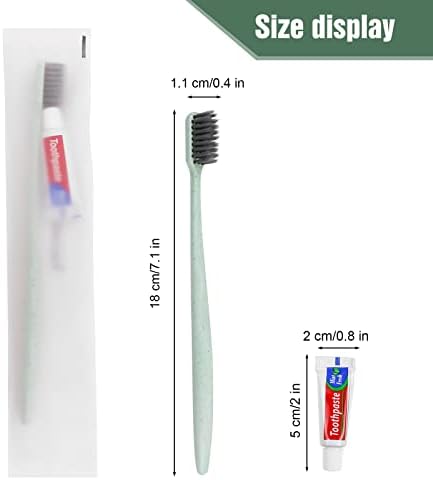 Четири за заби за еднократна употреба Xuezoioy со паста за заби, 100 пакувања зелени поединечно завиткани комплет за заби за заби за еднократна