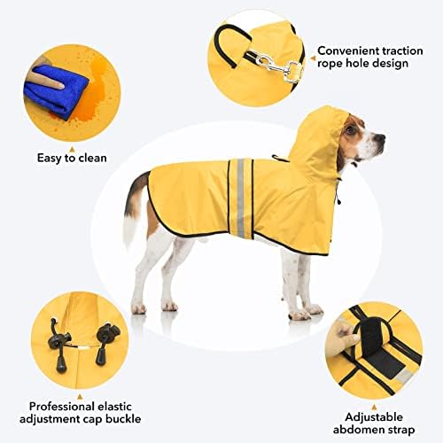 Кучиња од мантил Езиерфи - водоотпорна прилагодлива јакна за миленичиња од миленичиња, лесен кучиња со качулка со качулка, лизгач Пончо