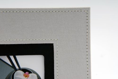 Волтер Дизајн ФА-217-Д црно-бело постелнина насловна, албум врзан со книги со лична слика, 11,75 x 11,75 инчи, 50 црни страници, сиво