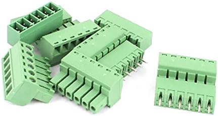 X-Gree 5 пара зелена 6p 3,81 mm растојание PCB Termin Connell Block Connector 300V 8A (5 пара зелена 6P 3,81mm Spaziatura PCB