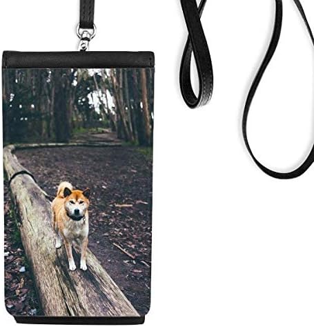 Јапонско куче милениче животно слика телефонски паричник чанта што виси мобилна торбичка црн џеб