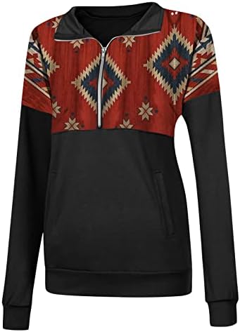 Женски обичен ацтечки геометриски патент јака пуловер џемпер