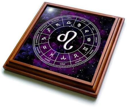 3drose Leo Zodiac Sign Stylish Astrology подарок. Бели starsвезди, виолетова простор - трилеви