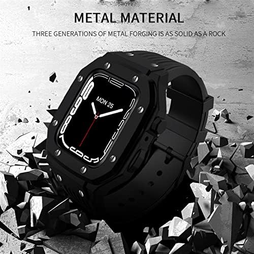 CNHKAU За Apple Watch Band Серија 7 45mm Легура Часовник Случај 44mm 42mm Метална Рамка Модификација Мод Комплет Додатоци за