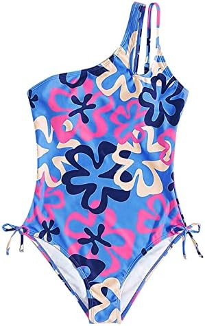 Биг Деца девојки плажа за капење летен заморски детски бикини девојче за капење Едно рамо замрзнати девојки пливаат шорцеви