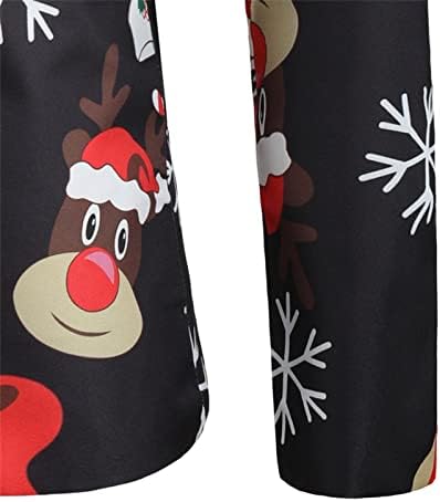 Mekouiye mens грди Божиќни кошули блејзер јакни празнично смешно Божиќно дрво Снежан печати едно копче костум јакна смокидо подароци