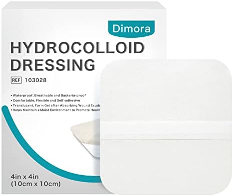 Облекување на дигора хидроколоид 4 x 4 10 пакет 0,5мм дебела + силиконска пена облекување со граница 20 лепило за пакување 4 x4