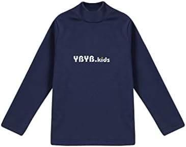 Liiyii деца момчиња девојчиња turtleneck tees меки пулвер врвни долги ракави термички кошули основна маица за положување