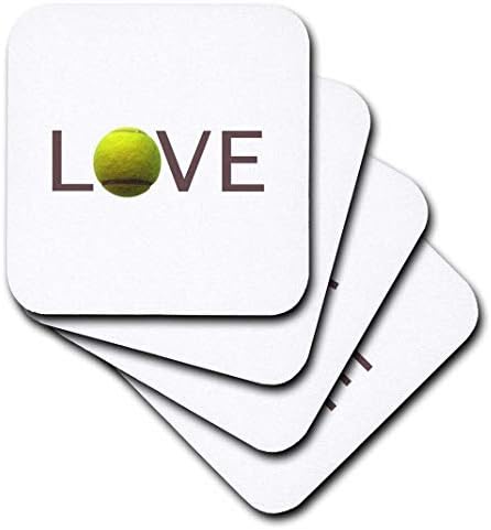 3дроуз Љубовен Текст Со Зелена Тениска Топка За О. Спортист Игра Хоби-Меки Подлоги, Сет од 4