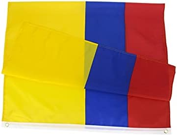 Bmaller Колумбиско знаме Колумбија знаме живописна боја и фадеј доказ за платно заглавие и полиестер со двоен зашиен